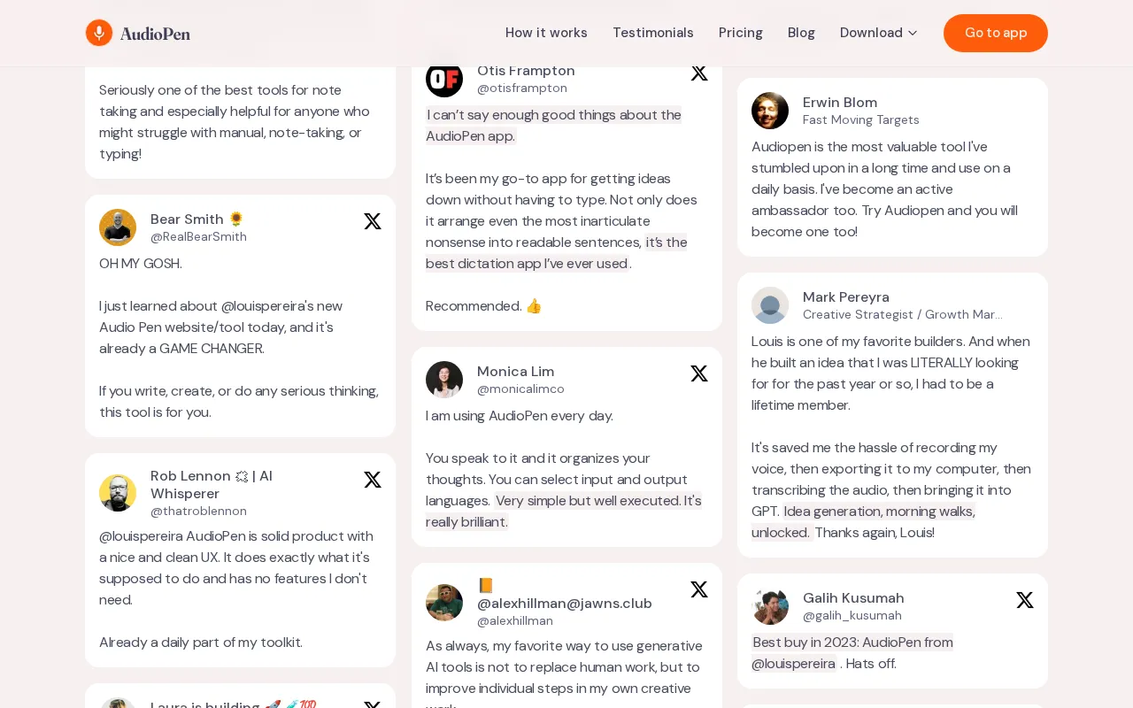 AudioPen — pricing page