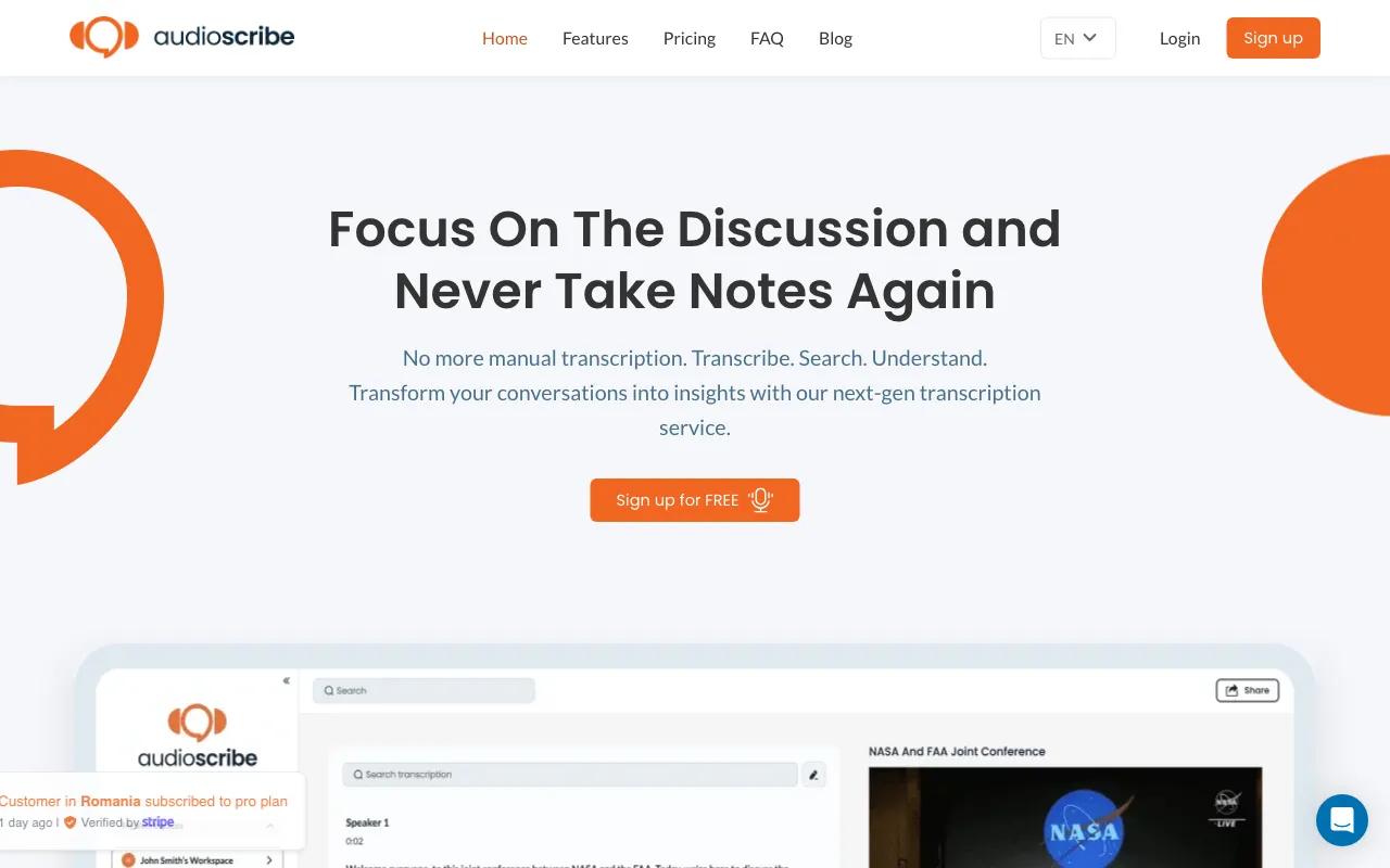 AudioScribe.io — preview screenshot