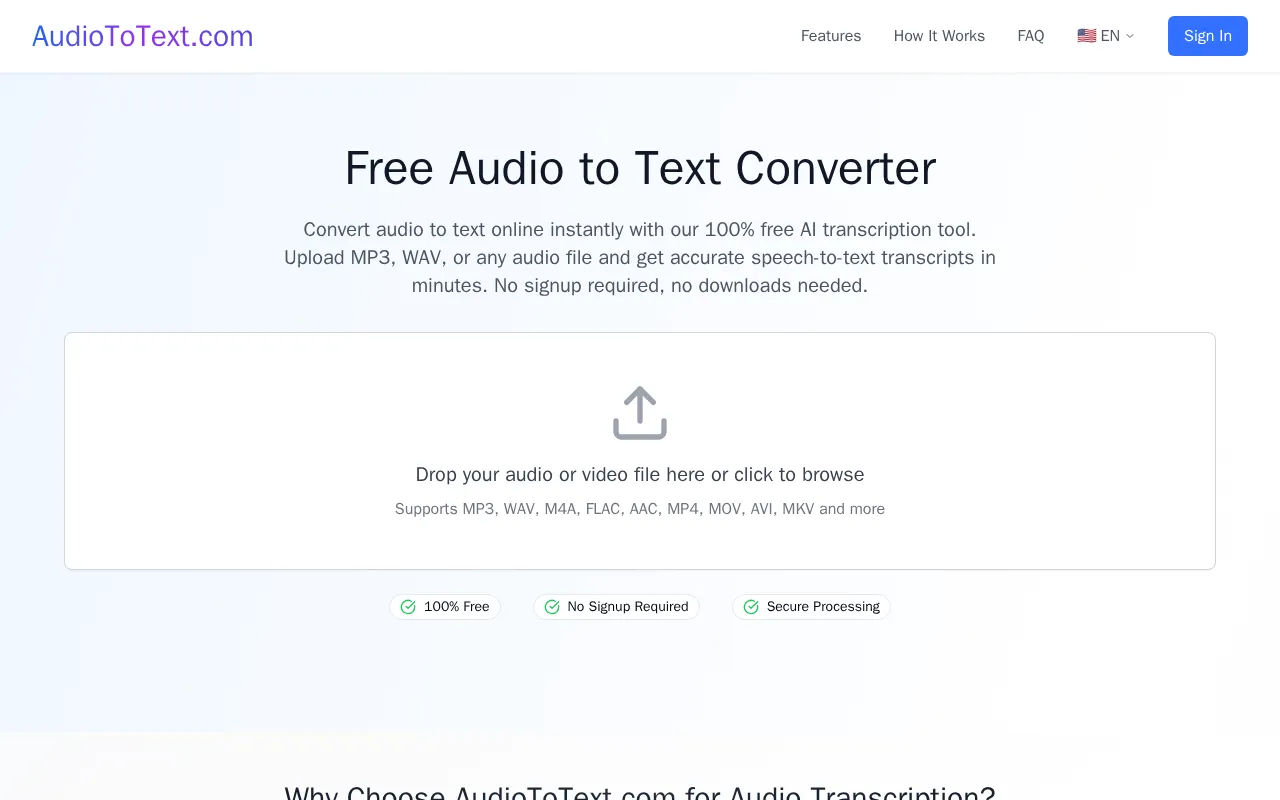 Audiototext — preview screenshot