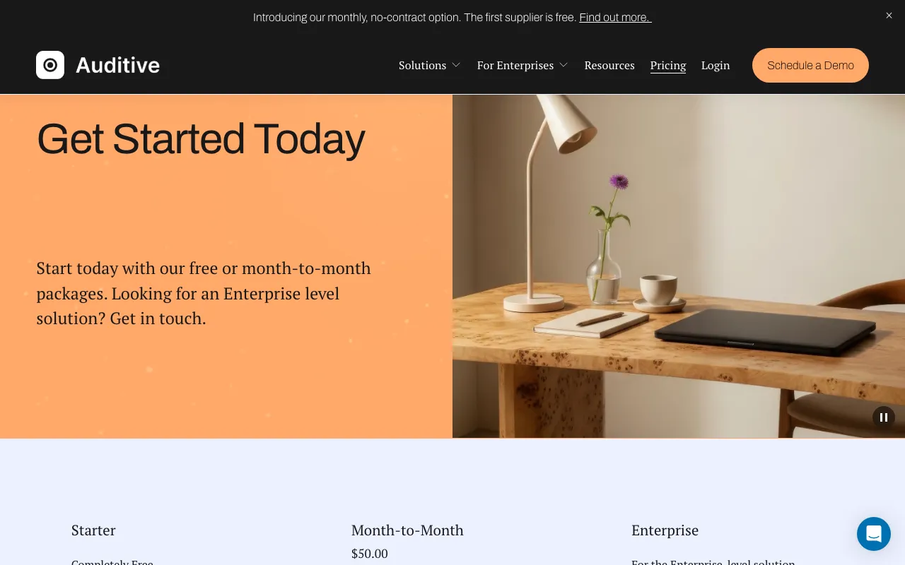 Auditive — pricing page