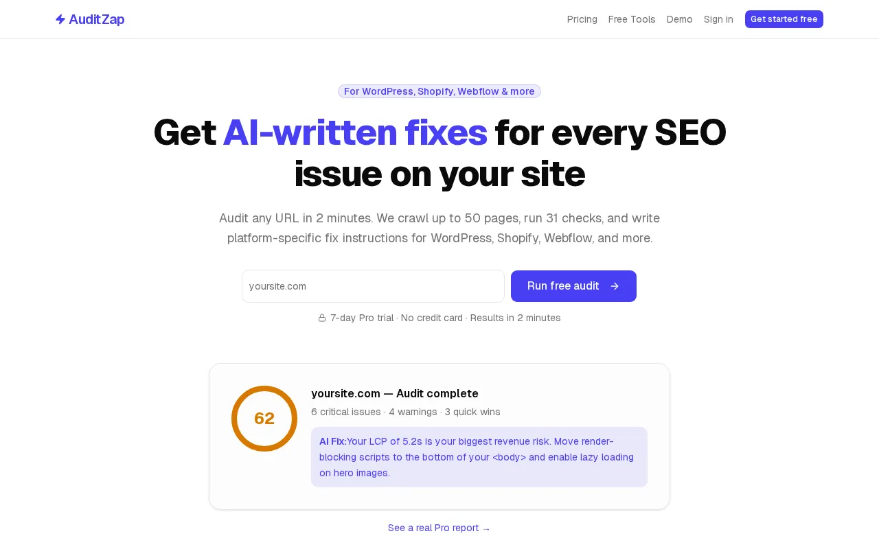 AuditZap — preview screenshot