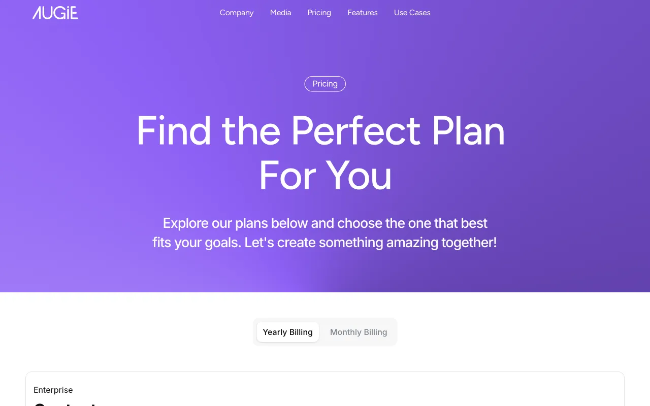 Augie — pricing page