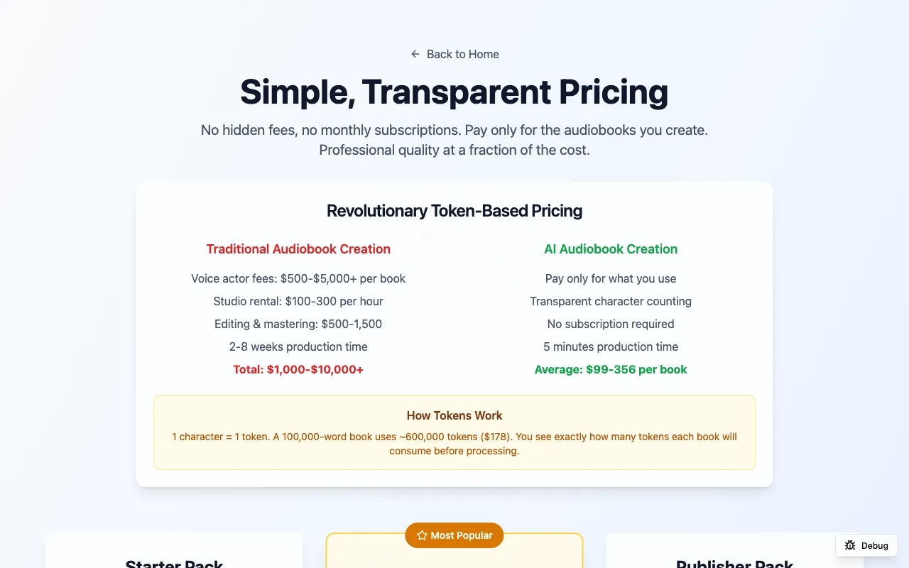Audie — pricing page