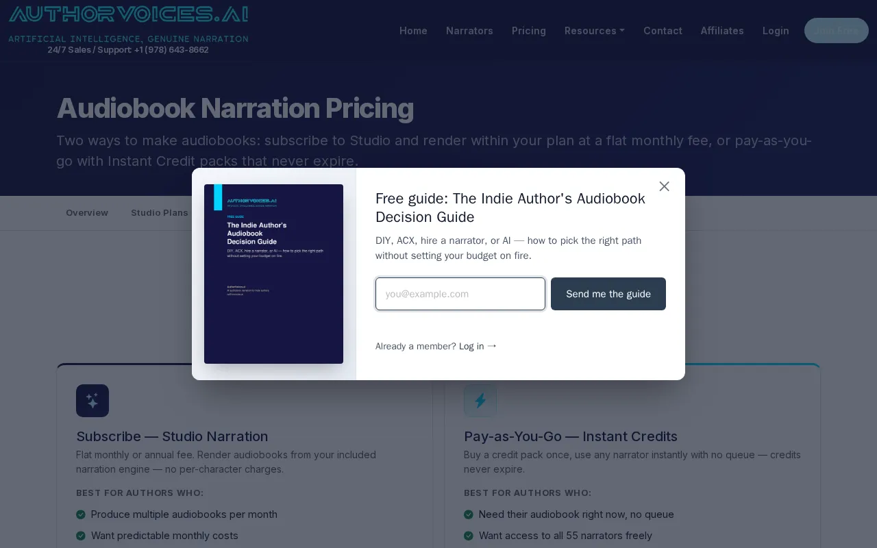 AuthorVoices.ai — pricing page