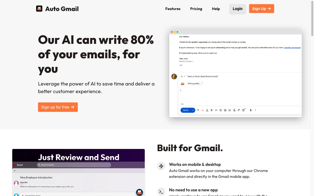 Auto Gmail — preview screenshot