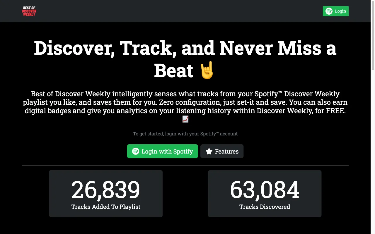 Auto-save your favs from Discover Weekly — preview screenshot