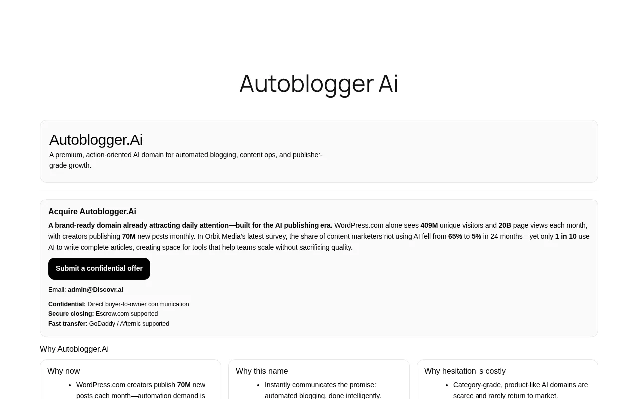 autoblogger.ai — preview screenshot