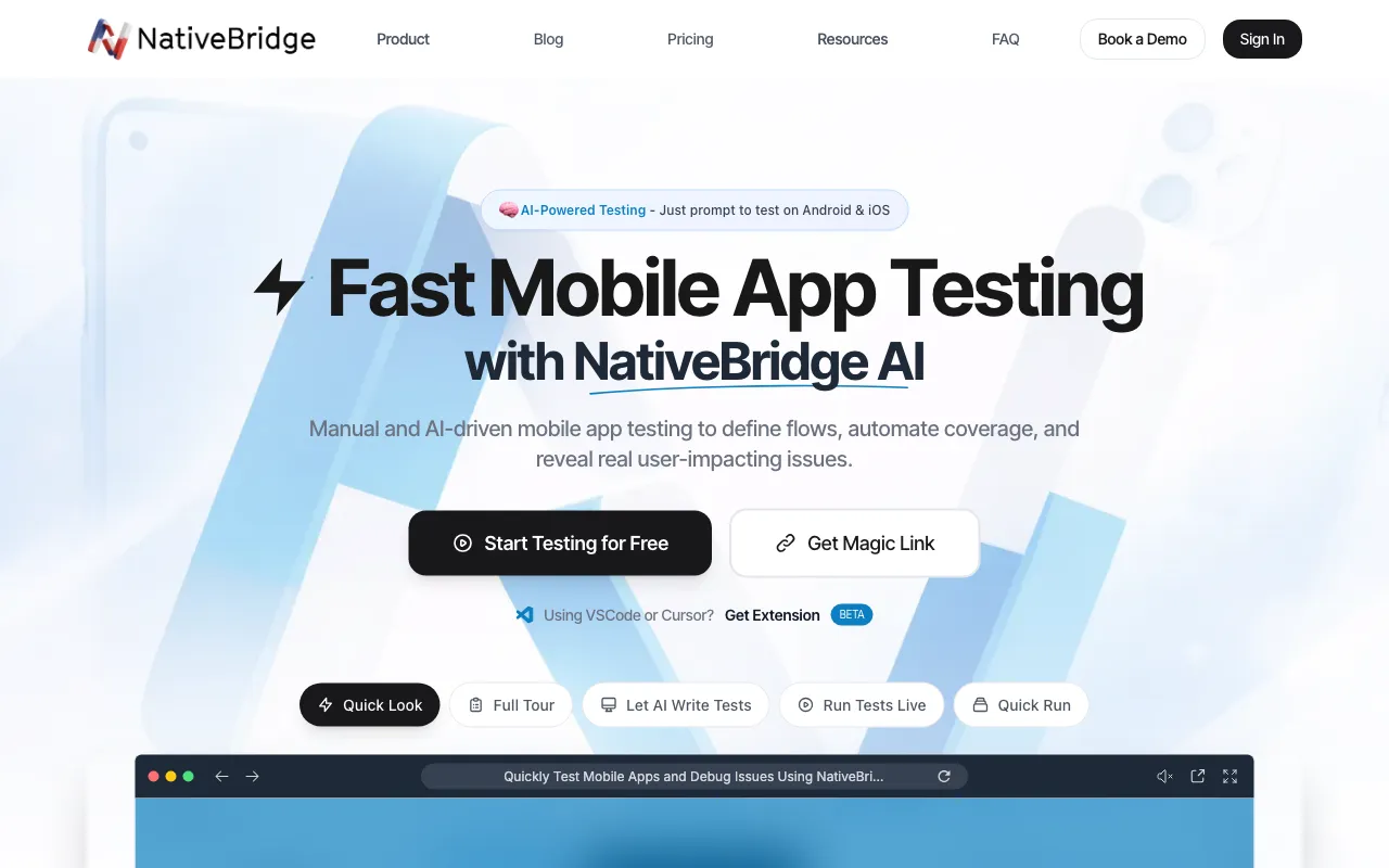 NativeBridge.io — preview screenshot