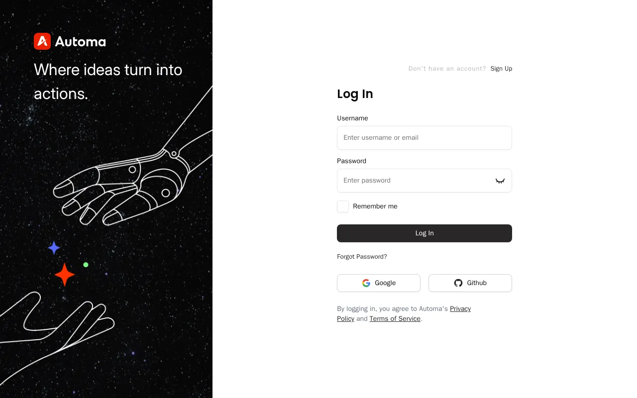 Automa — pricing page