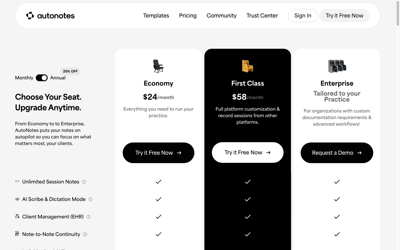 AutoNotes AI — pricing page