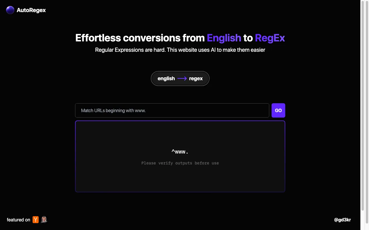 AutoRegex — preview screenshot