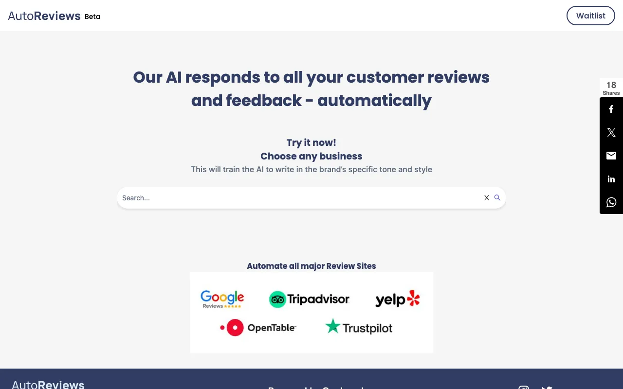 AutoReviews AI — preview screenshot