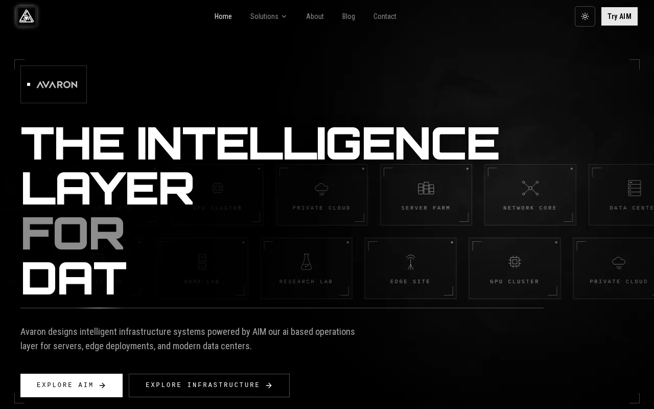 Avaron Infrastructure Manager (AIM) — preview screenshot