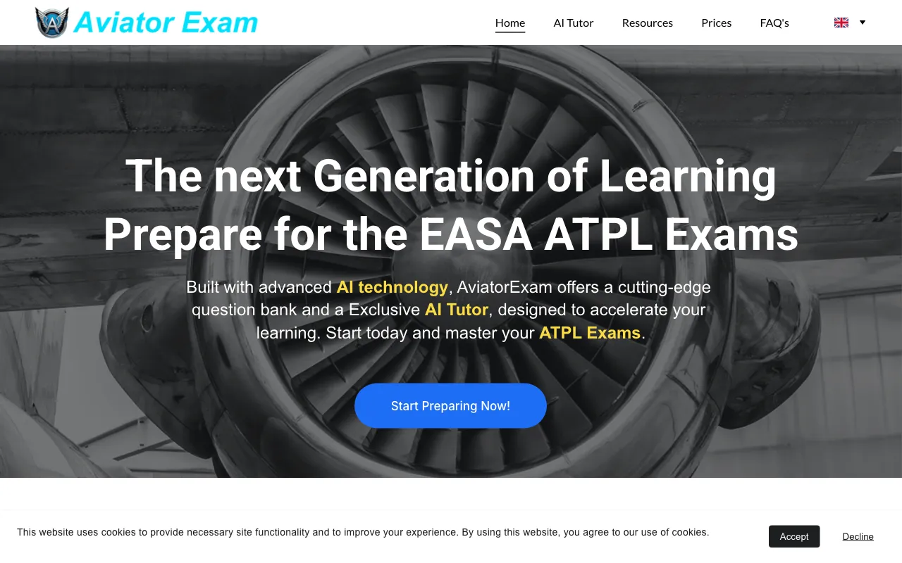 Aviator Exam — preview screenshot