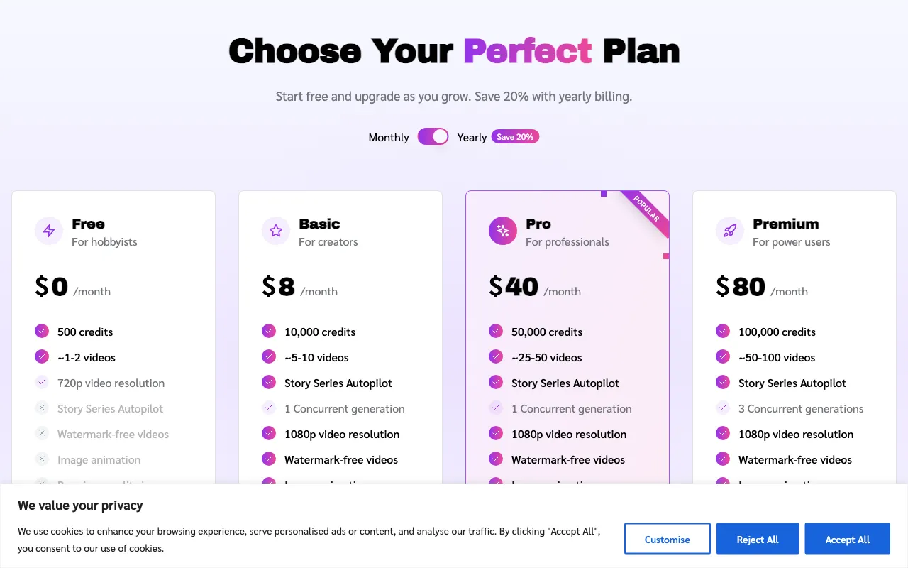 Avido.ai — pricing page