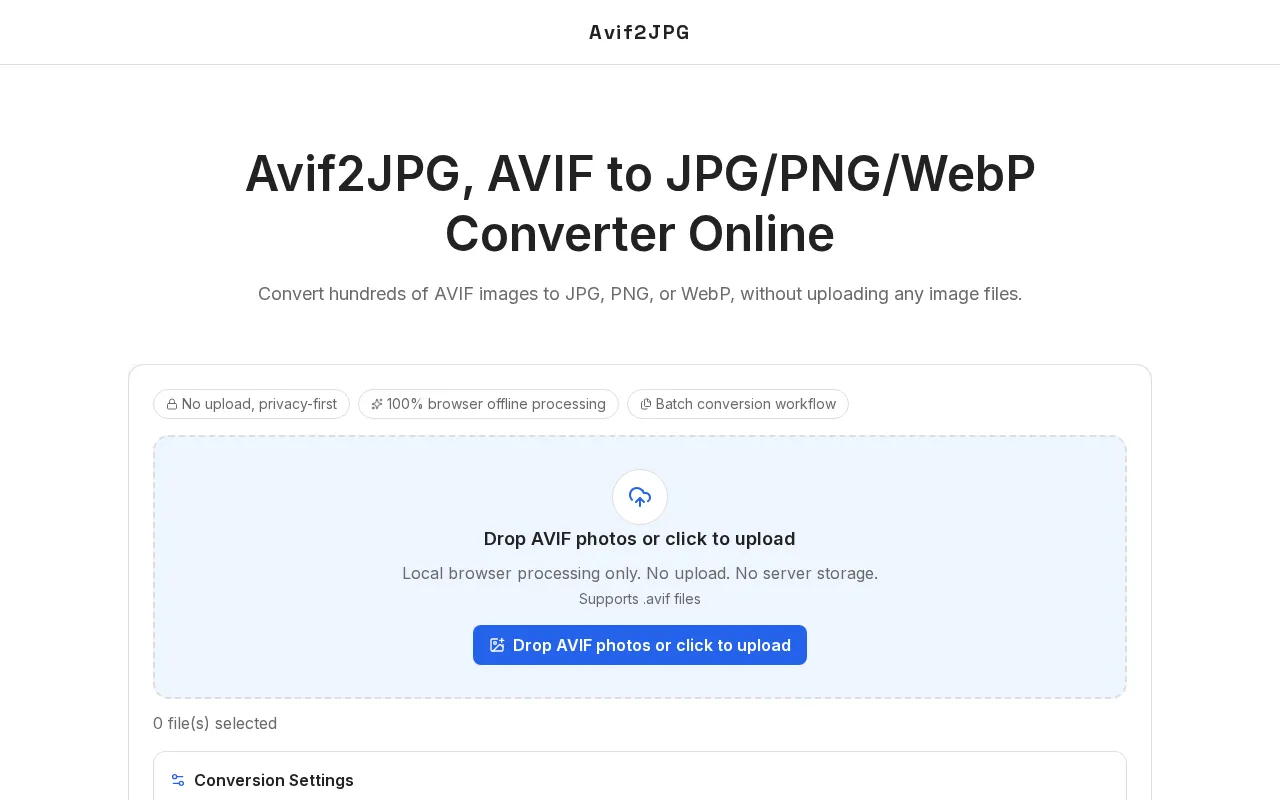 Avif2JPG — preview screenshot