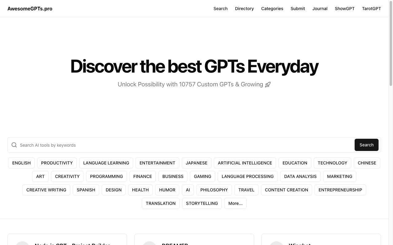 AwesomeGPTs — preview screenshot