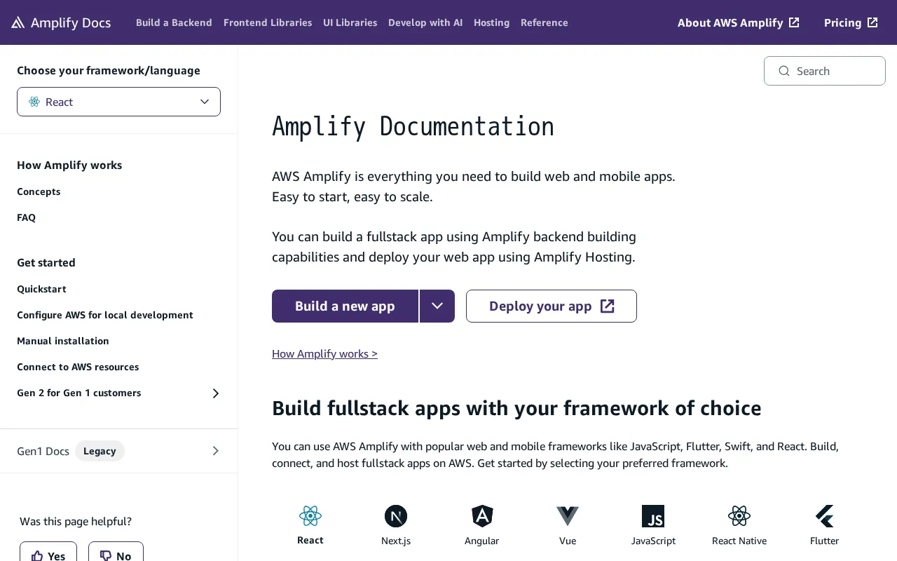 AWS Amplify — preview screenshot