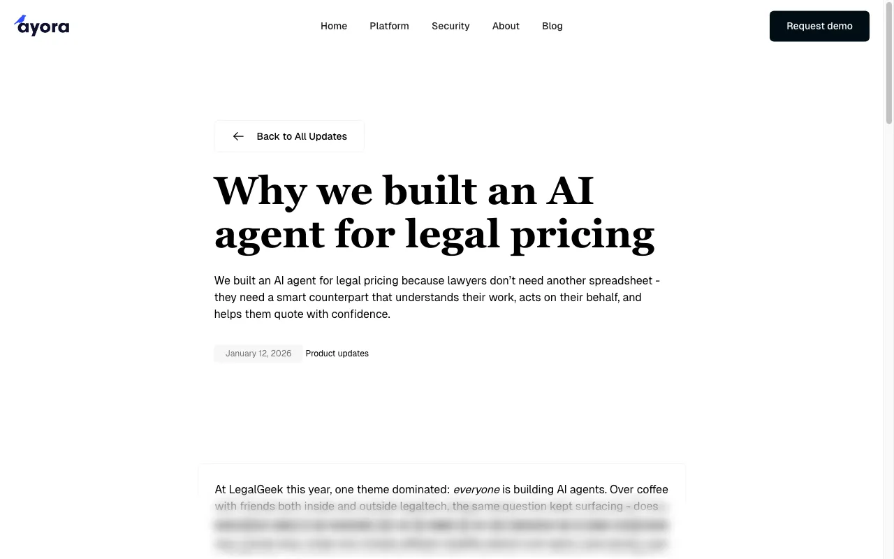 Ayora — pricing page