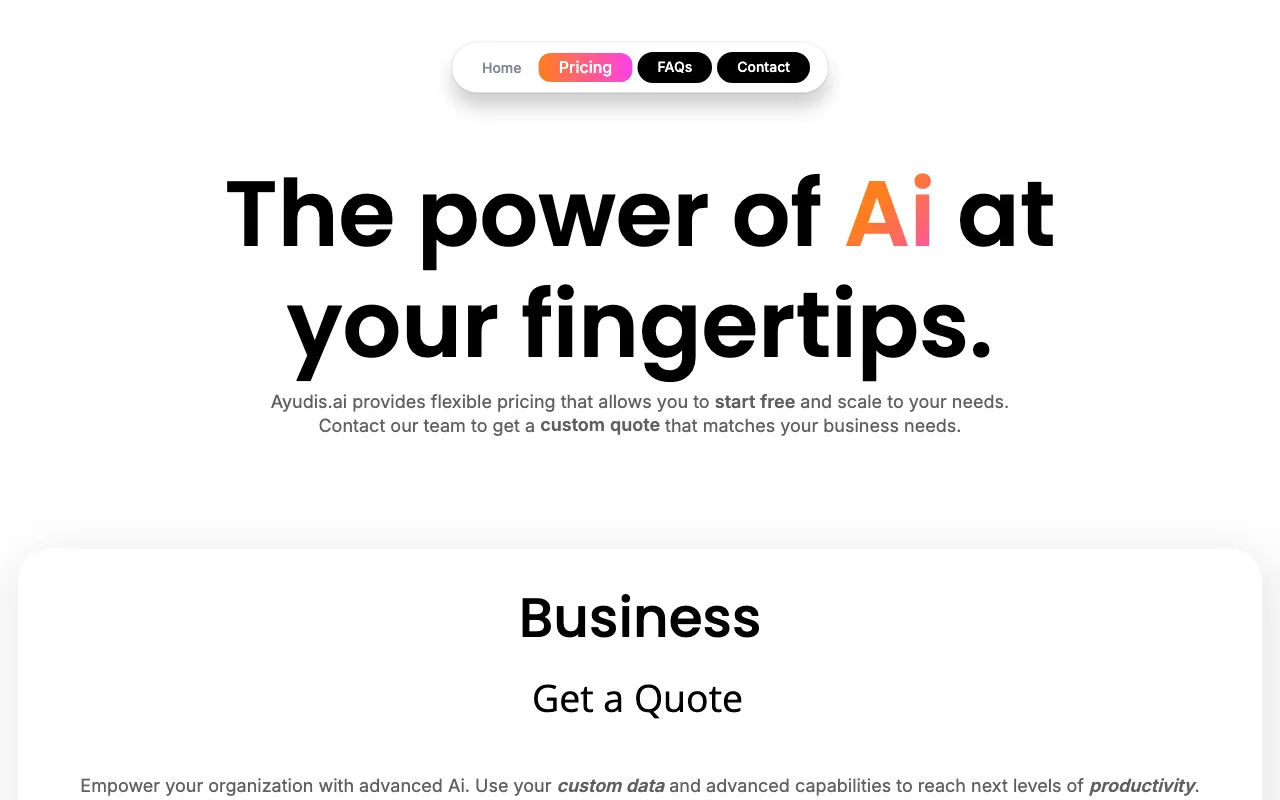 Ayudis.ai — pricing page