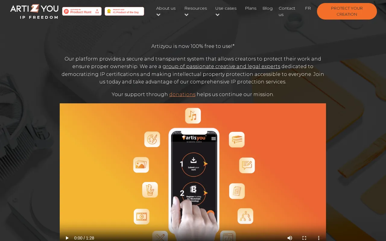 Artizyou Protect & Catalogue your ideas — preview screenshot
