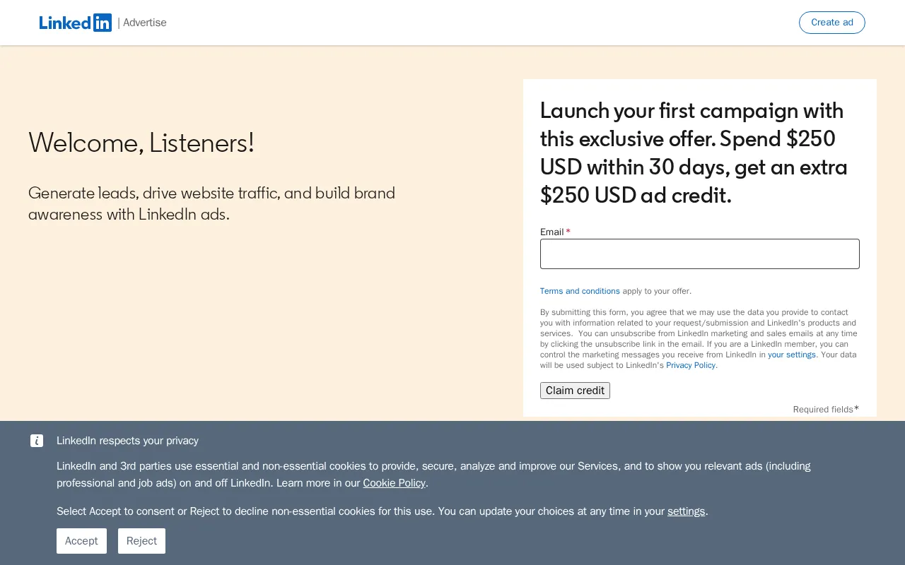 LinkedIn — pricing page