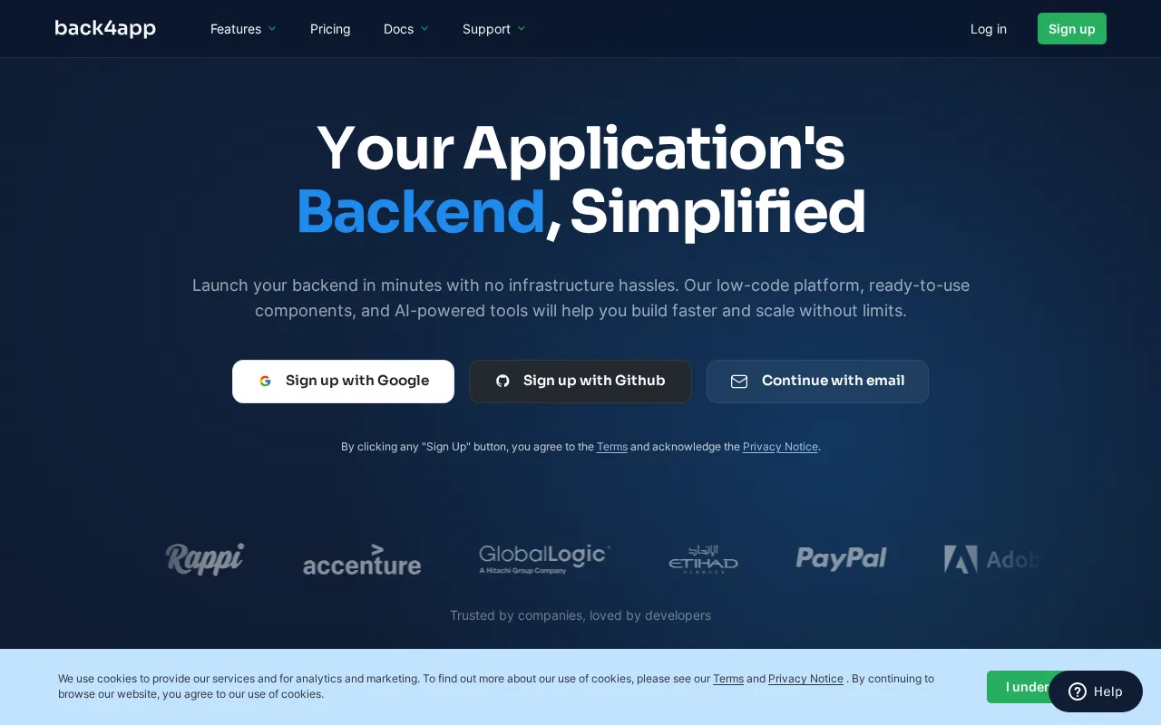 Back4app — preview screenshot