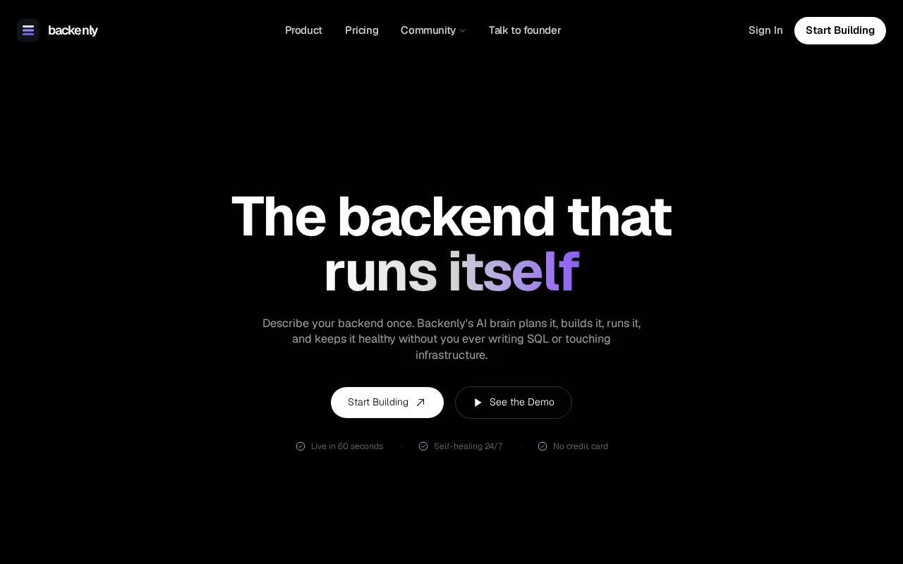 Backenly — preview screenshot