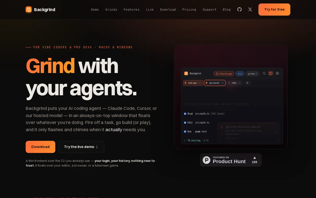 Backgrind — preview screenshot