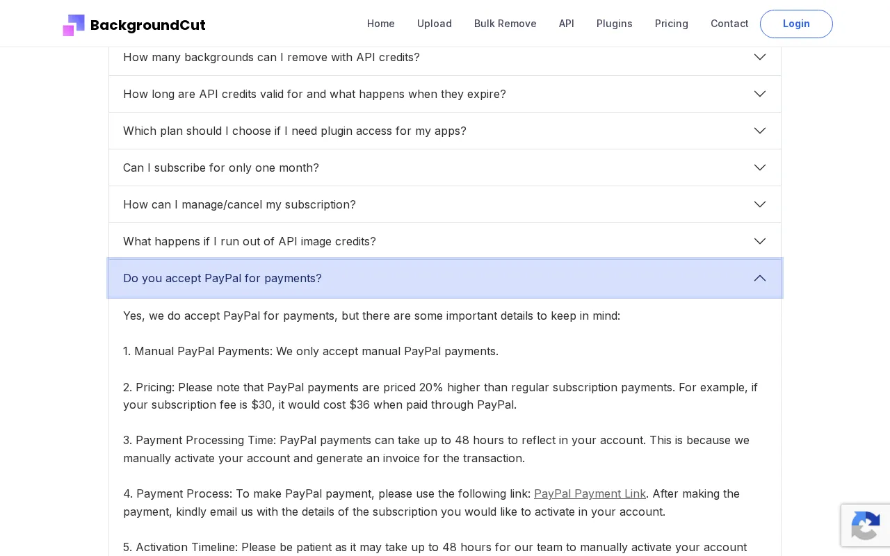 BackgroundCut — pricing page