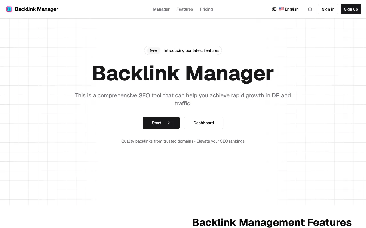 Backlink Manager — preview screenshot