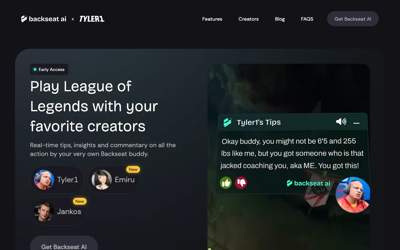 Backseat AI by Tyler1 — preview screenshot