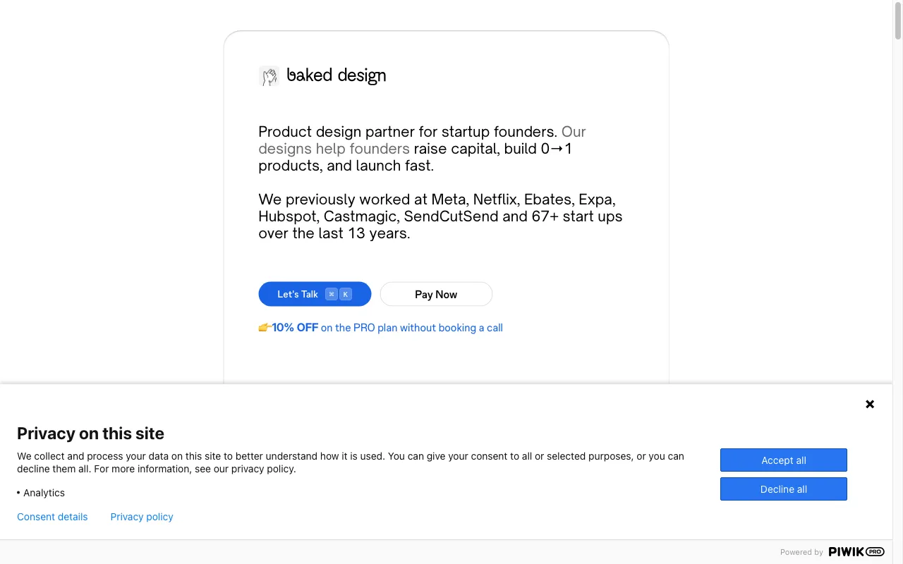 Baked Design Studio — preview screenshot