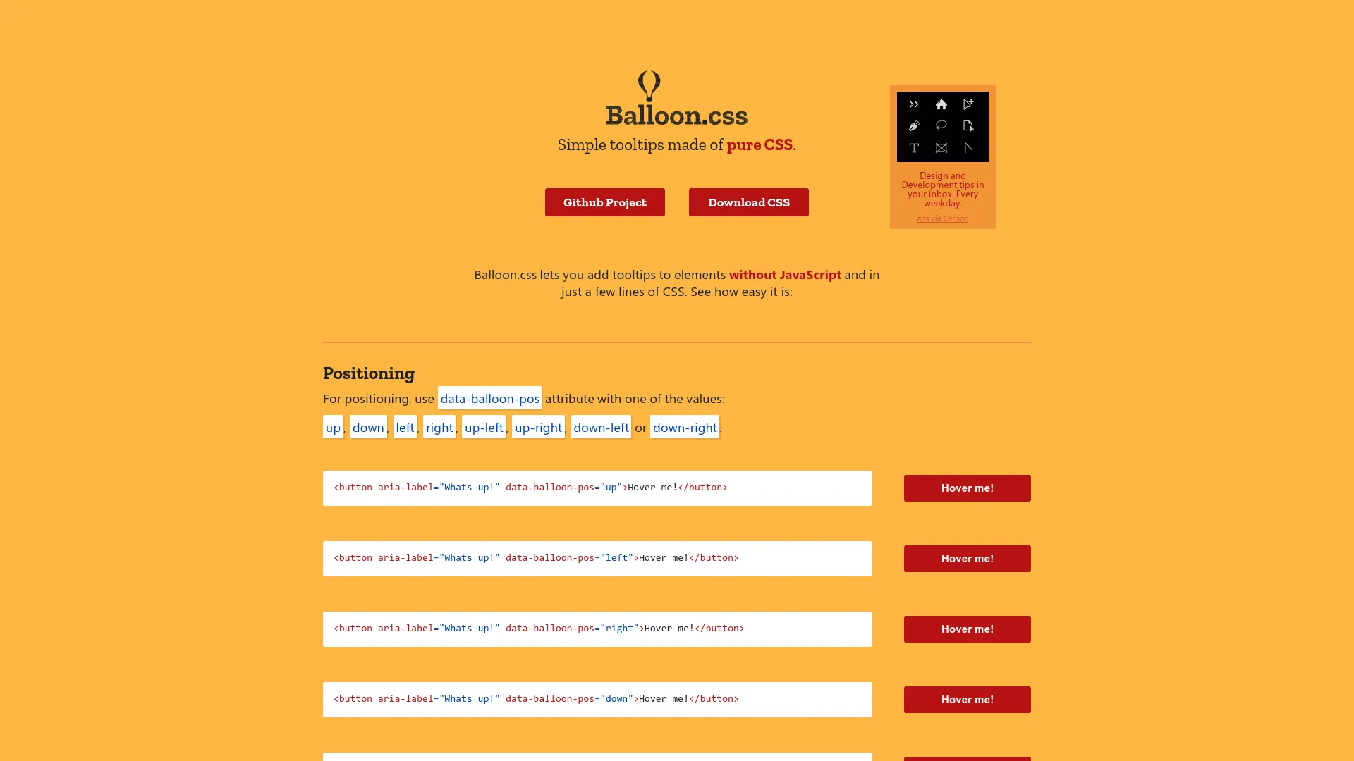 Balloon.css — preview screenshot