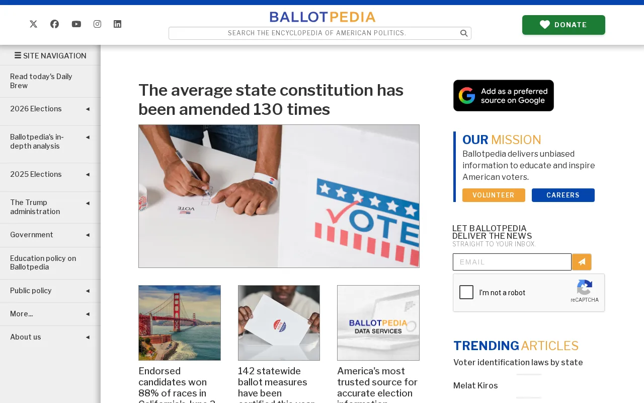 Ballotpedia — preview screenshot