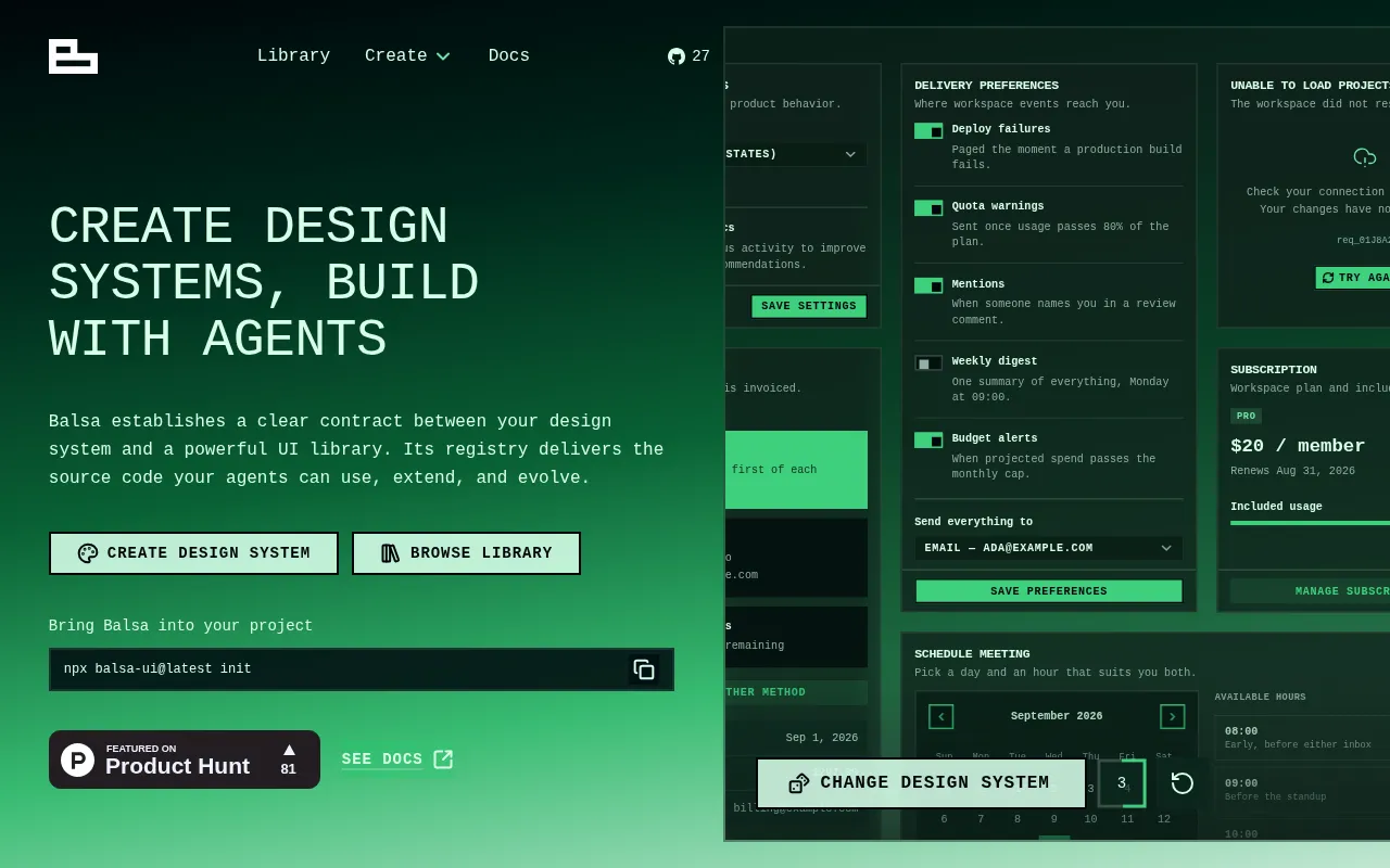 Balsa UI — preview screenshot