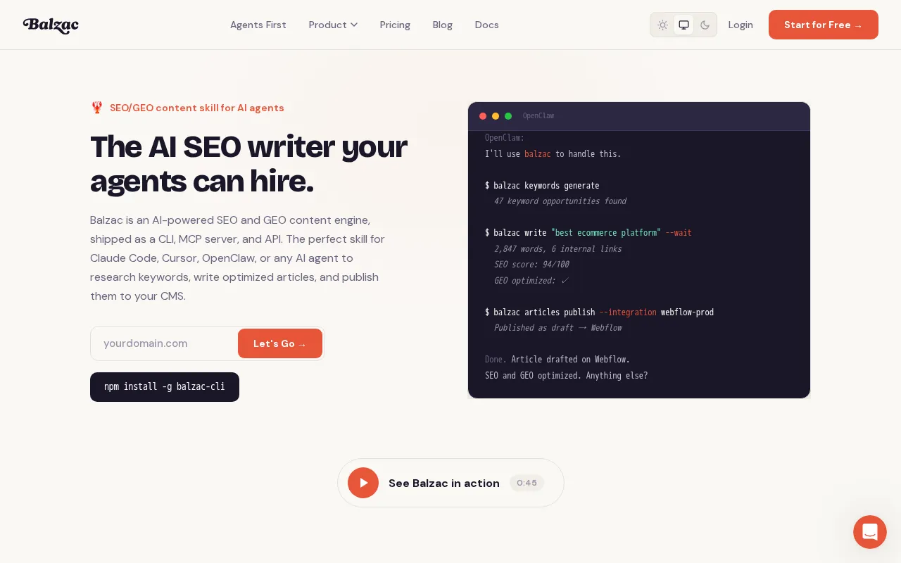 Balzac — preview screenshot