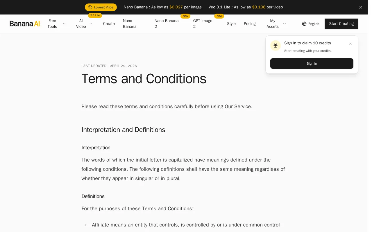 BananaAI.im — preview screenshot