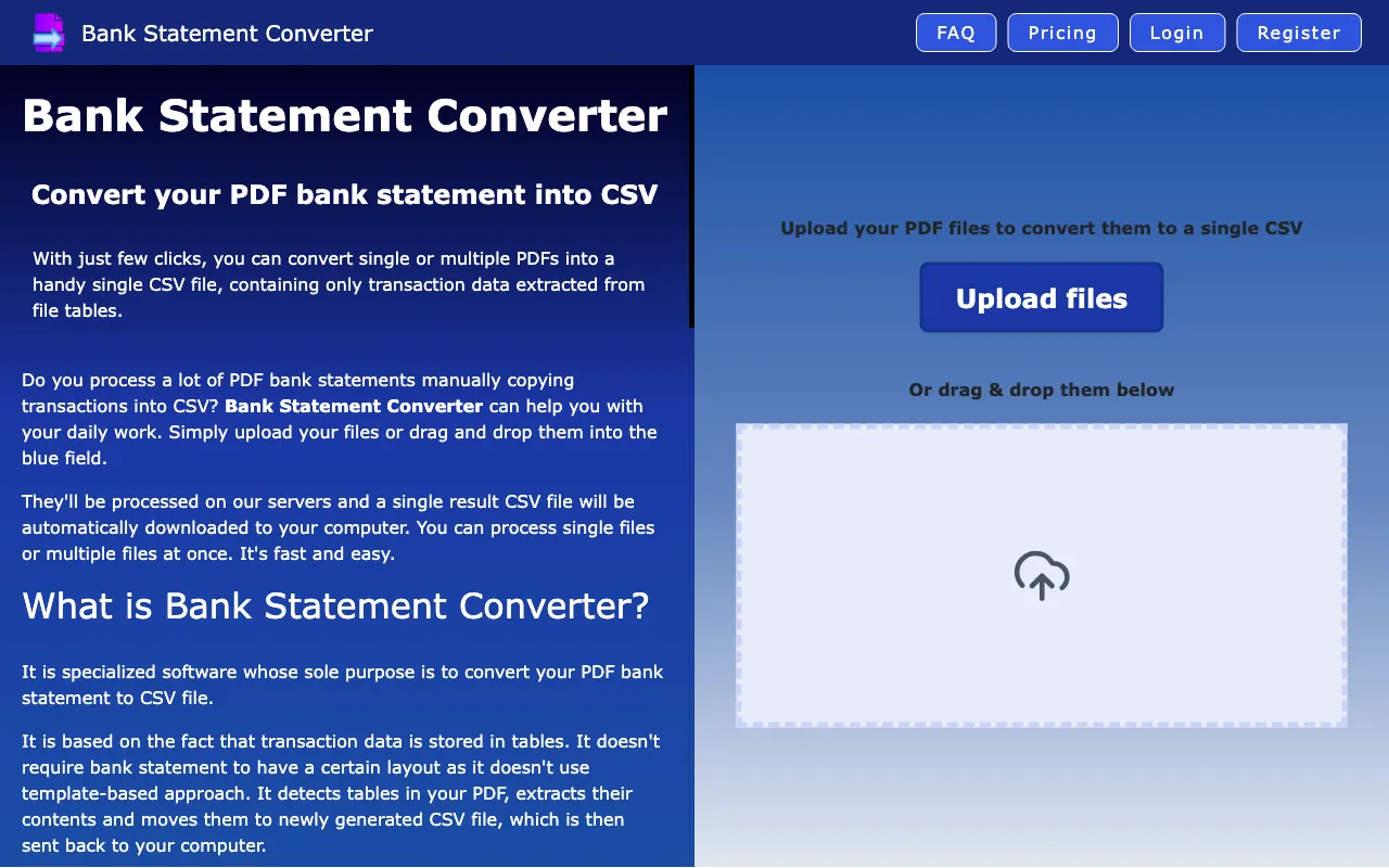Bank Statement Converter — preview screenshot