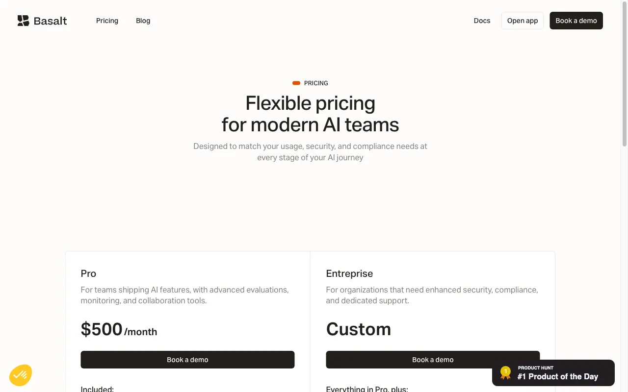 Basalt — pricing page