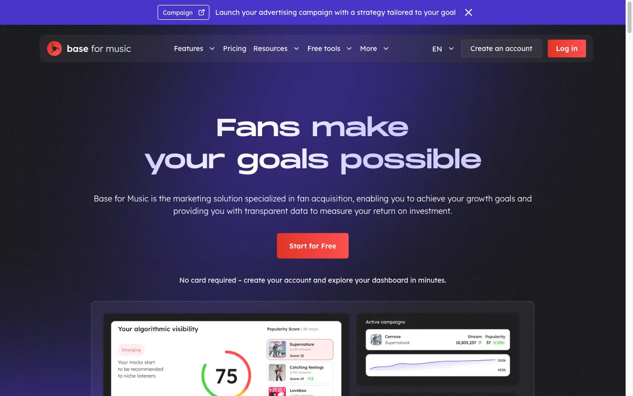 Base for Music — preview screenshot