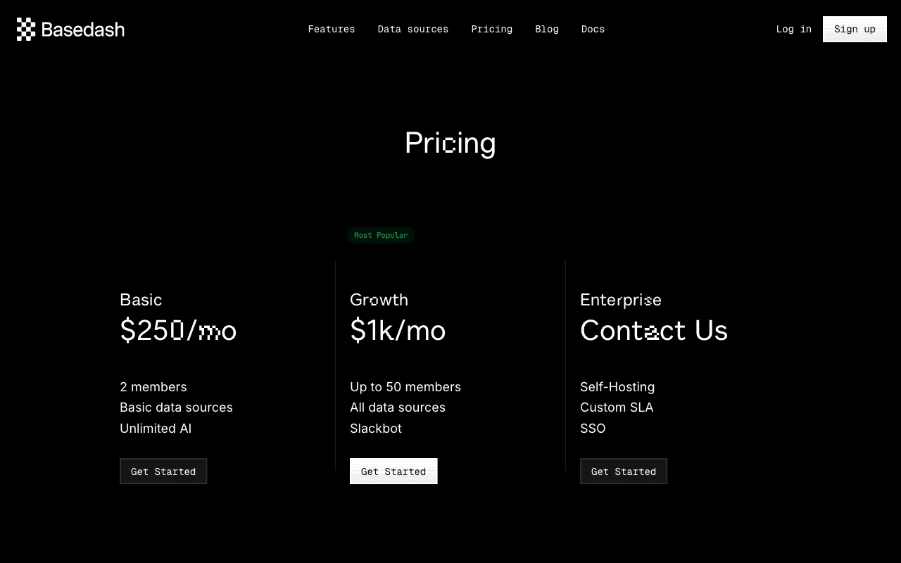 basedash.com — pricing page