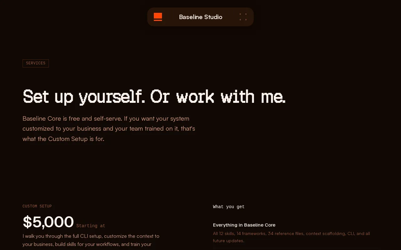 Baseline Core — pricing page
