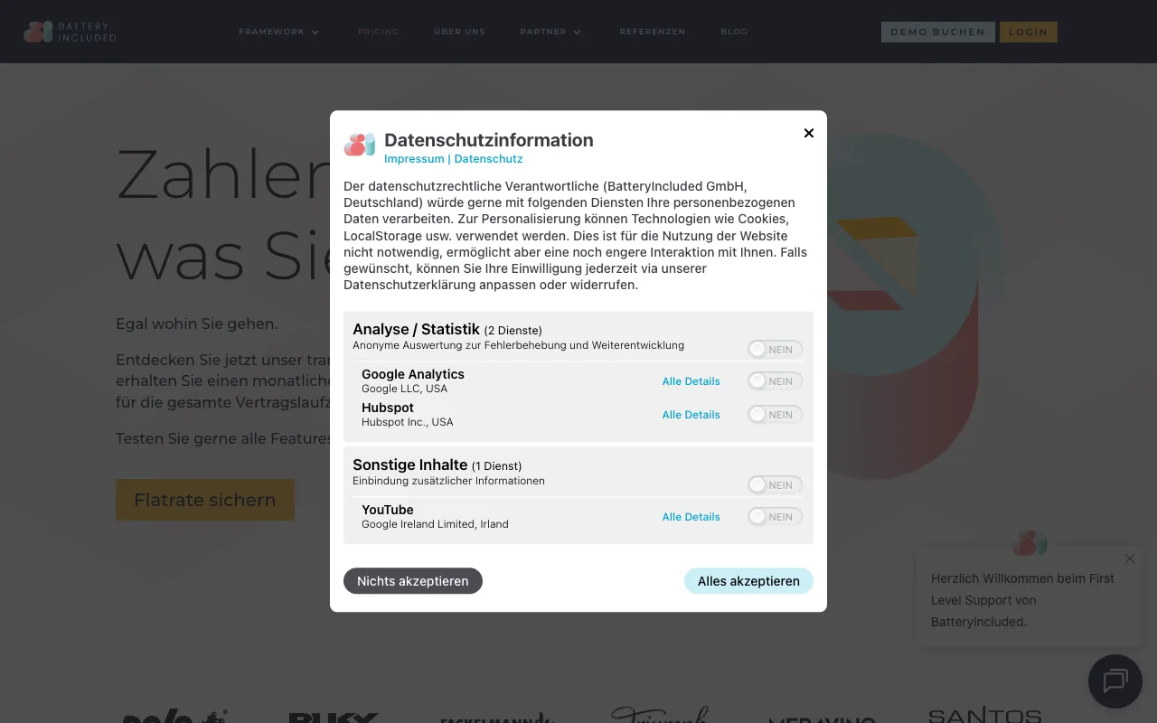 BatteryIncluded incl. Volt Search — pricing page