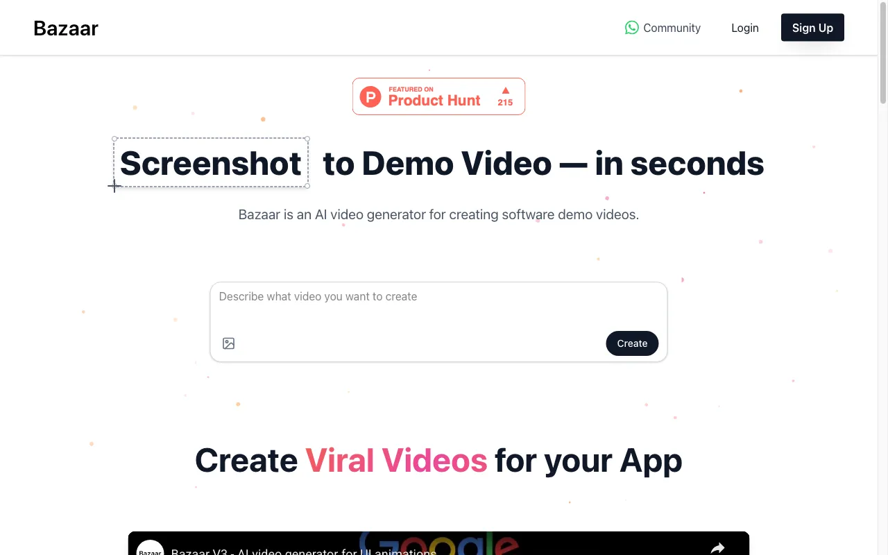 Bazaar V3 — pricing page