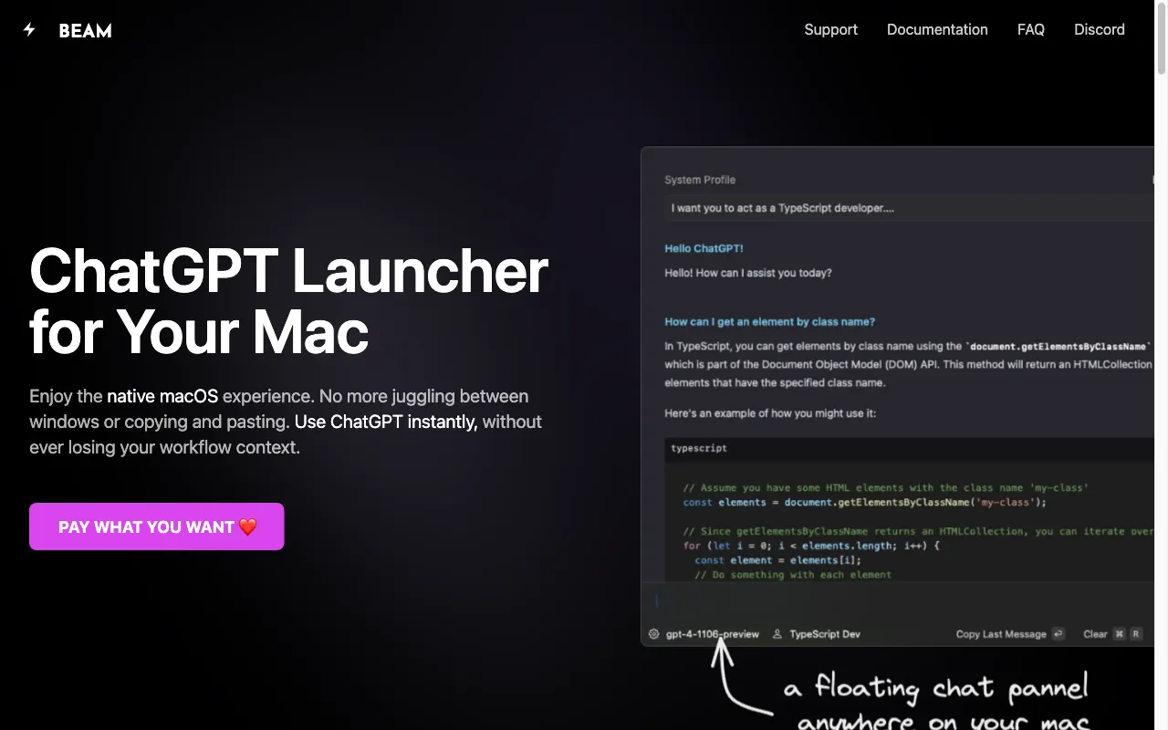 Beam — preview screenshot