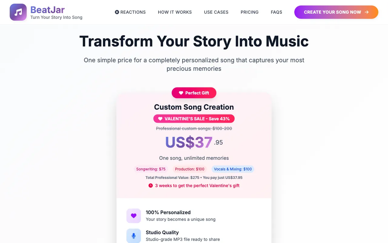 BeatJar — pricing page