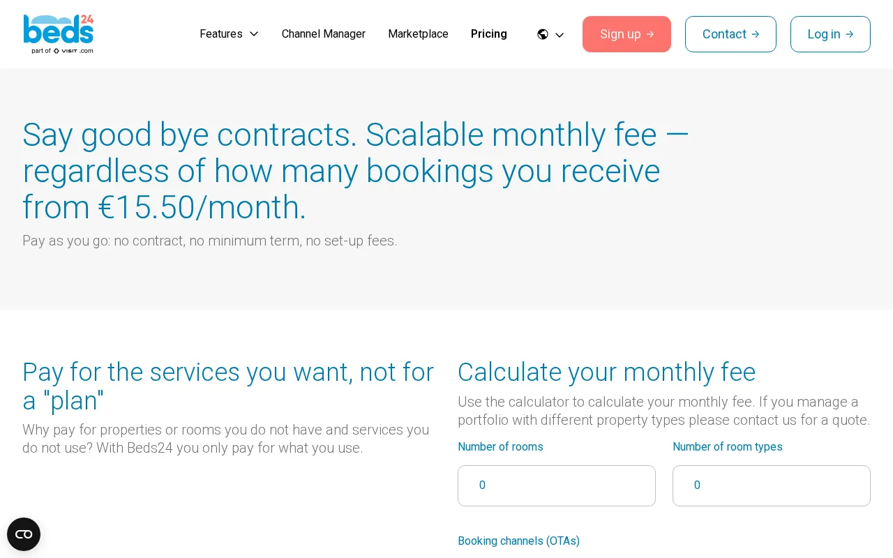 Beds24 — pricing page