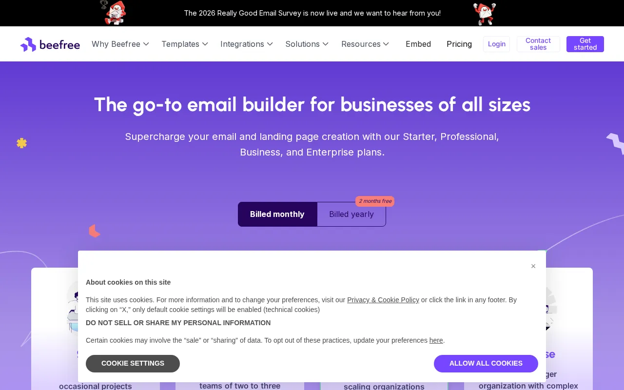Beefree — pricing page