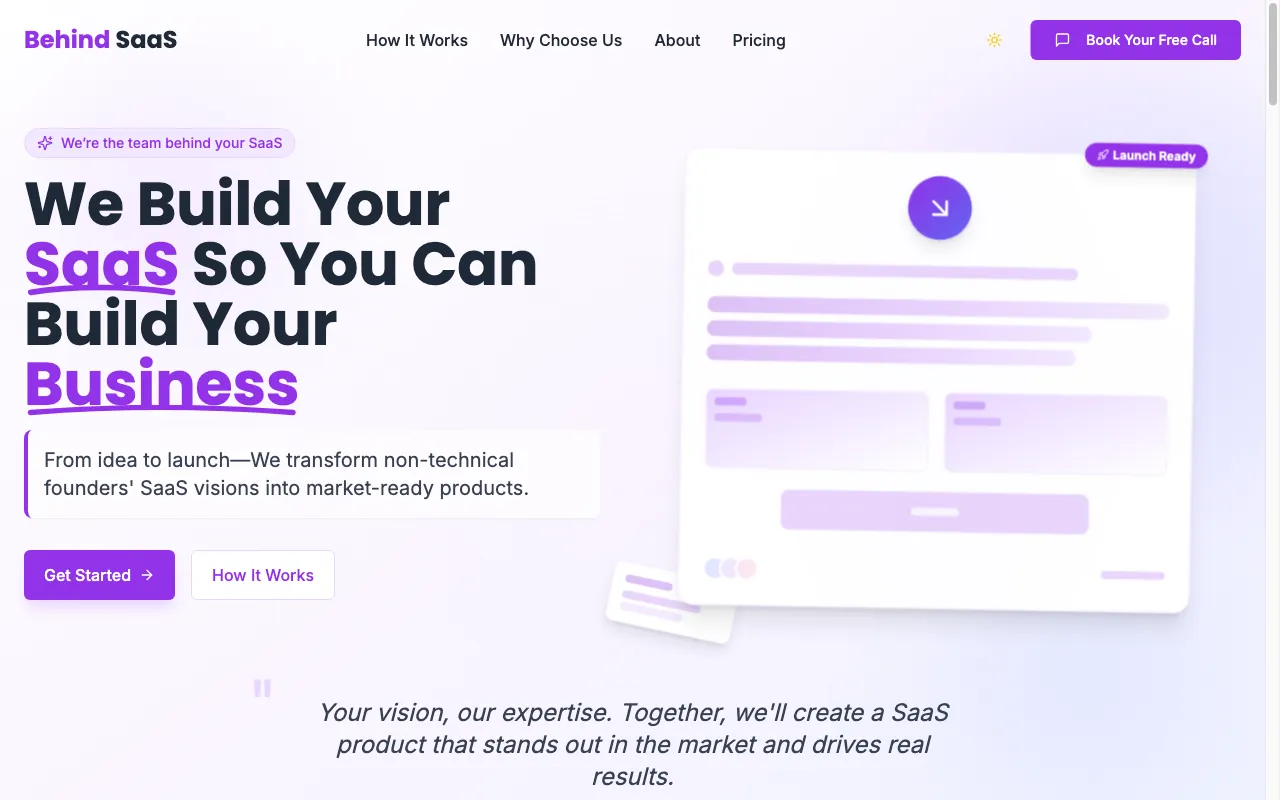 Behind SaaS — preview screenshot